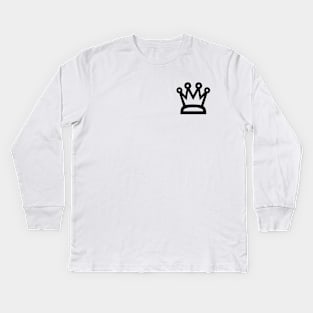 Crown (Black) Kids Long Sleeve T-Shirt